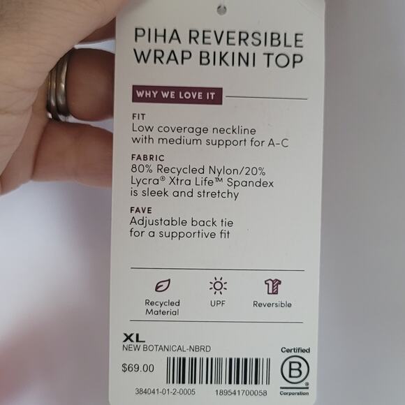 Athleta- NWT- Phia Reversible wrap Bikini top- size XL - Picture 3 of 5